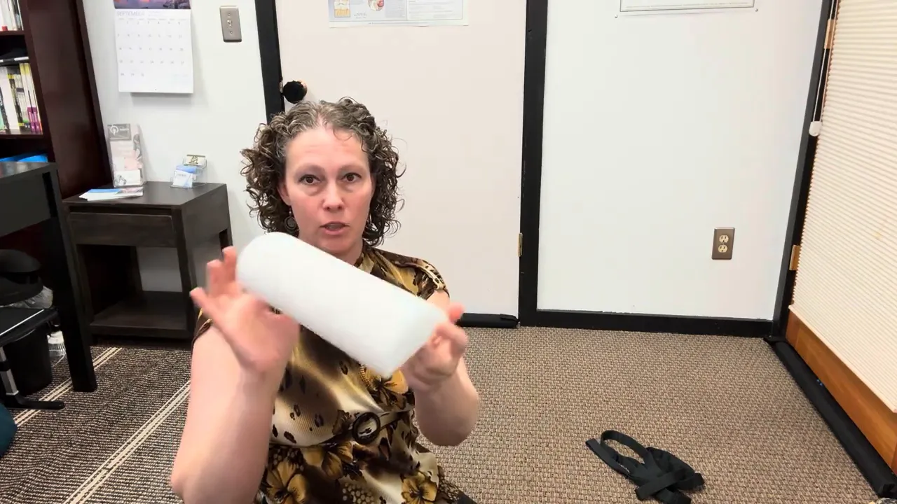 Half dome placed under low back for lumbar support