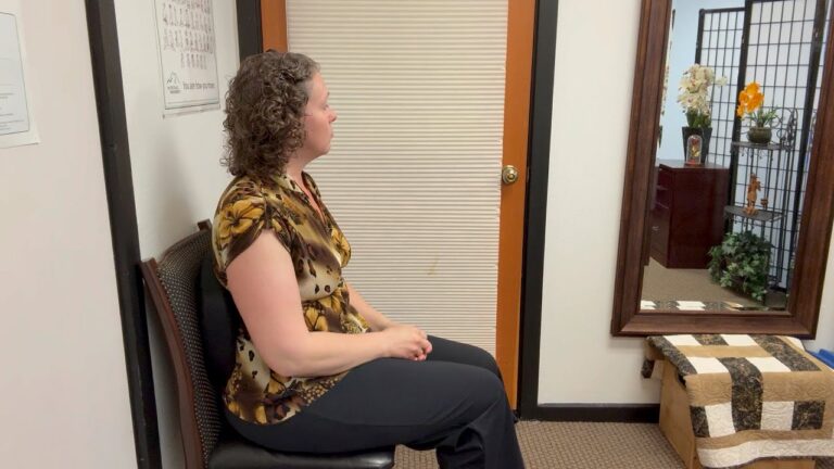 Sitting with low back support